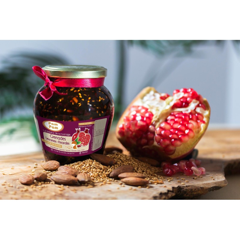 Confiture Grenades amandes sésames PAM PAM